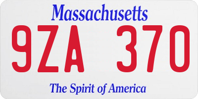 MA license plate 9ZA370