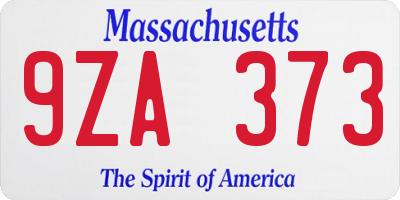 MA license plate 9ZA373