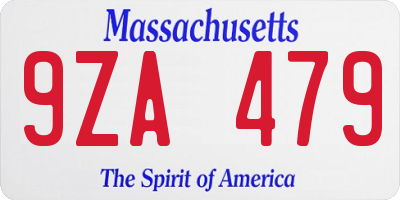 MA license plate 9ZA479