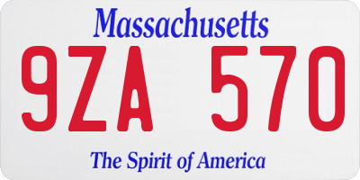 MA license plate 9ZA570