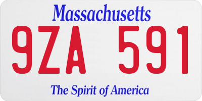 MA license plate 9ZA591