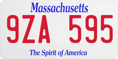 MA license plate 9ZA595