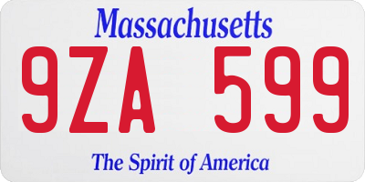 MA license plate 9ZA599