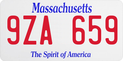 MA license plate 9ZA659