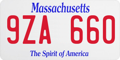 MA license plate 9ZA660