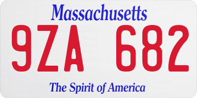 MA license plate 9ZA682