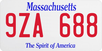 MA license plate 9ZA688