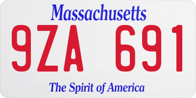MA license plate 9ZA691