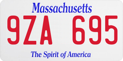 MA license plate 9ZA695