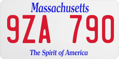 MA license plate 9ZA790