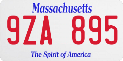 MA license plate 9ZA895