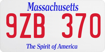 MA license plate 9ZB370