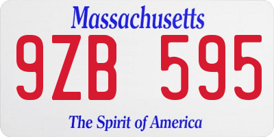 MA license plate 9ZB595