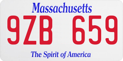 MA license plate 9ZB659