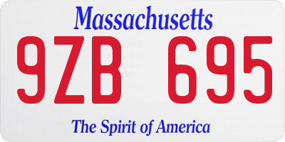 MA license plate 9ZB695