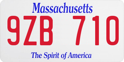 MA license plate 9ZB710