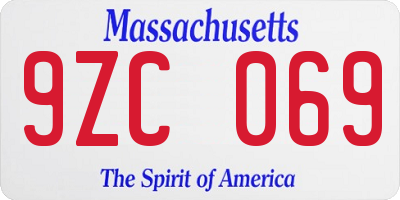 MA license plate 9ZC069