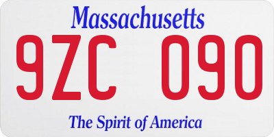 MA license plate 9ZC090