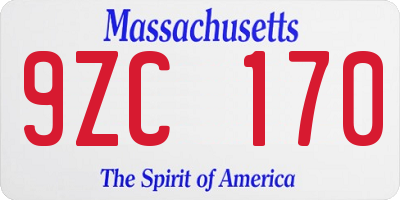 MA license plate 9ZC170