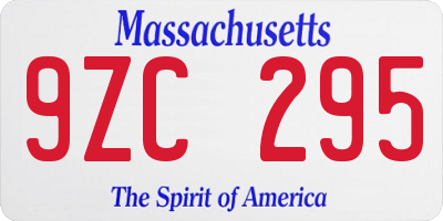 MA license plate 9ZC295