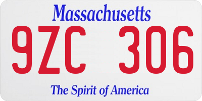 MA license plate 9ZC306