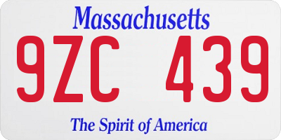 MA license plate 9ZC439