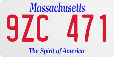MA license plate 9ZC471