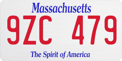 MA license plate 9ZC479