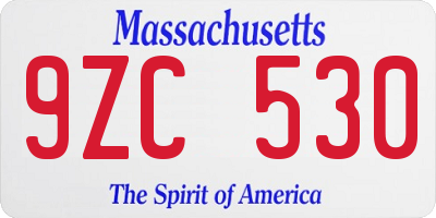 MA license plate 9ZC530