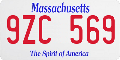 MA license plate 9ZC569