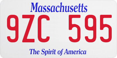MA license plate 9ZC595