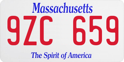 MA license plate 9ZC659