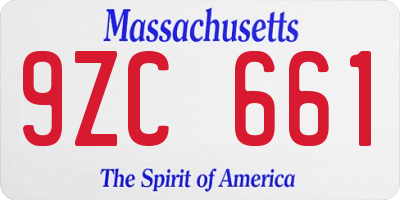 MA license plate 9ZC661