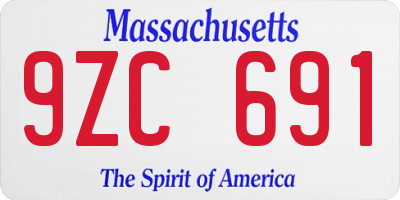 MA license plate 9ZC691