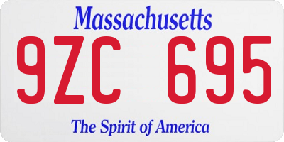 MA license plate 9ZC695