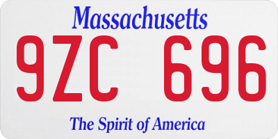 MA license plate 9ZC696