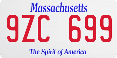 MA license plate 9ZC699