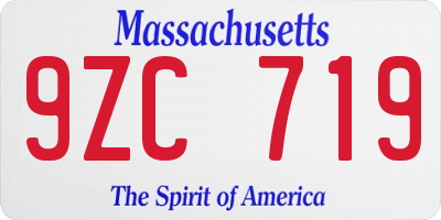 MA license plate 9ZC719