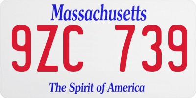 MA license plate 9ZC739