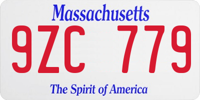 MA license plate 9ZC779