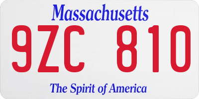 MA license plate 9ZC810