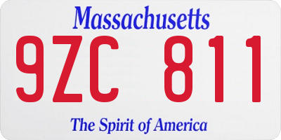 MA license plate 9ZC811