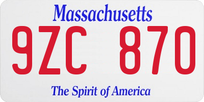 MA license plate 9ZC870