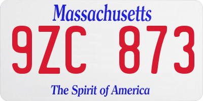 MA license plate 9ZC873