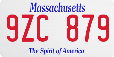 MA license plate 9ZC879