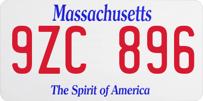 MA license plate 9ZC896