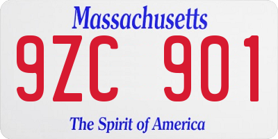 MA license plate 9ZC901