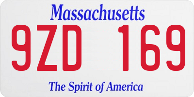 MA license plate 9ZD169