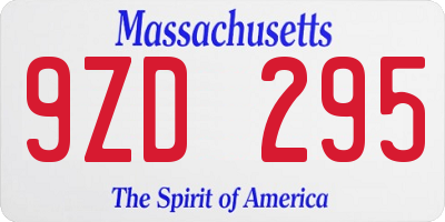 MA license plate 9ZD295