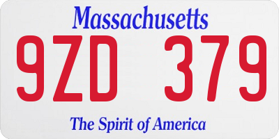 MA license plate 9ZD379